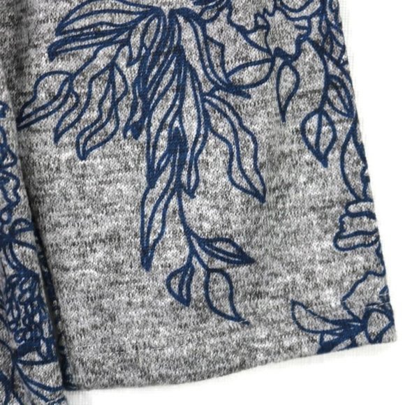 St John's Bay Shirt Top Tunic Grey Blue Floral Knit Long Sleeve XL - Picture 8 of 11